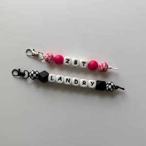 Custom Name Keychain, Silicone Name Bead Keychain, Personalized Silicone Bead Keychain, Silicone Bead Bag Tag, Beaded Keychain, Custom Gift
