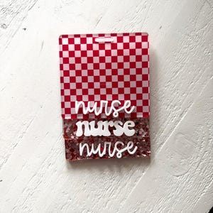 Valentines Badge Buddy, Nurse Badge Buddy, ID Holder, Acrylic Badge Buddy, Custom Badge Buddy, Nurse Badge Accessories, Holiday, Valentines