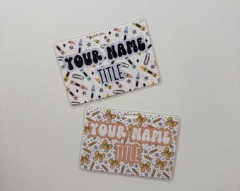 Étiquette nominative pour badge personnalisée, Dos plastifié pour badge, Carte nominative pour badge, Étiquette à rabat pour badge, Support pour badge, Étiquette pour badge plastifiée, Soins infirmiers, Soins de santé