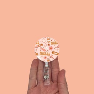 Retro Nurse Badge Reel Topper, Acryl Ausweis Reel Topper, austauschbar, Krankenschwester, RN, Neutral, Badge Reel, Nursing, Retro, Groovy
