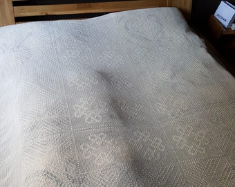 Crocheted cotton bedspread
