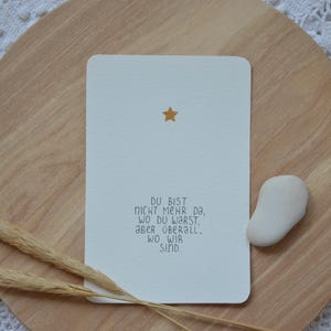 Postkarte für Sternenkind mit Stern