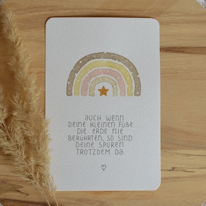 Postkarte für Sternenkind mit Regenbogen