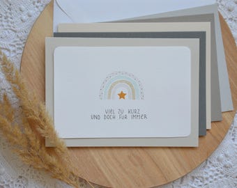 Folding card star child with rainbow