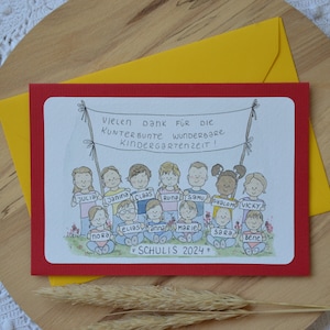 Klappkarte zum Abschied im Kindergarten