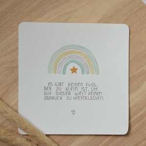 Postkarte für Sternenkind mit Regenbogen
