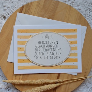 Klappkarte zur Eröffnung Eisdiele