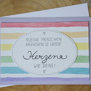 Klappkarte Abschied Kindergarten mit Regenbogen