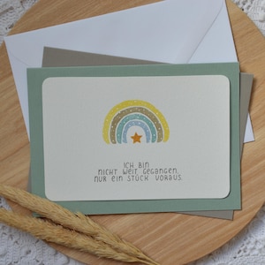 Klappkarte Sternenkind mit Regenbogen