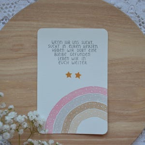 Postkarte für Sternenkind mit Regenbogen für Zwillinge