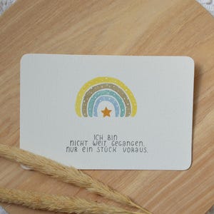 Postkarte für Sternenkind mit Regenbogen