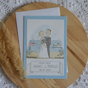 Klappkarte zur Strandhochzeit