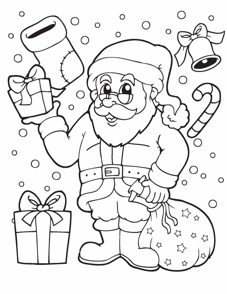 Printable Christmas Kid's Dear Santa Letter and Coloring Page Bundle INSTANT DOWNLOAD image 3