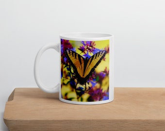 Beautiful Butterfly on Flowers Mug