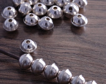 Sterling Silver Bench Made Beads 8mm pack of 10 beads DB4B 