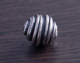 DB4H sold individually Sterling Silver Artistic Bead Swirl design 14mm 