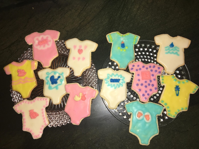 Baby Onesie Decorated Cookies Baby Shower Cookies Etsy