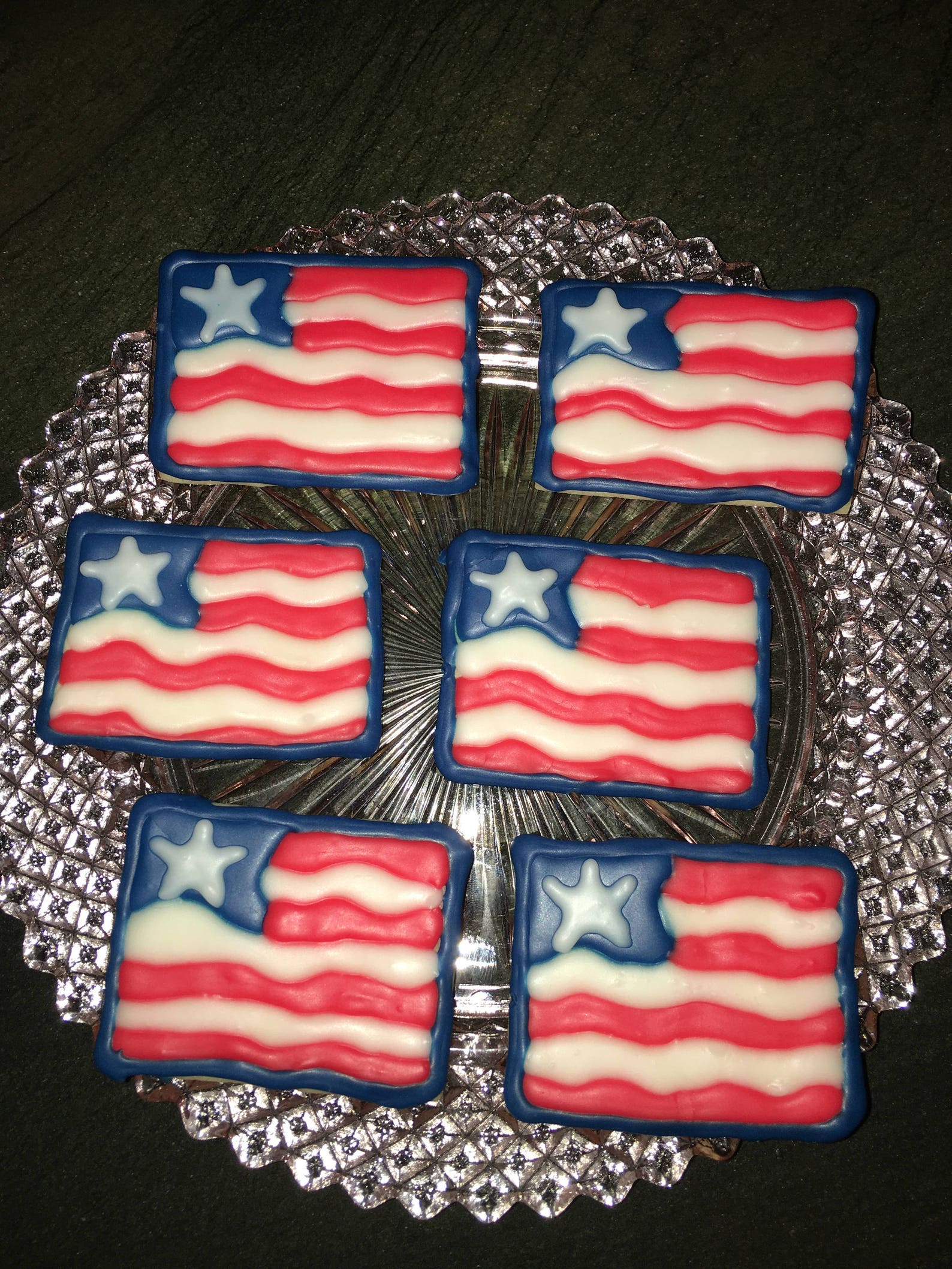 American Flag Decorated Cookies Patriotic Cookies Etsy