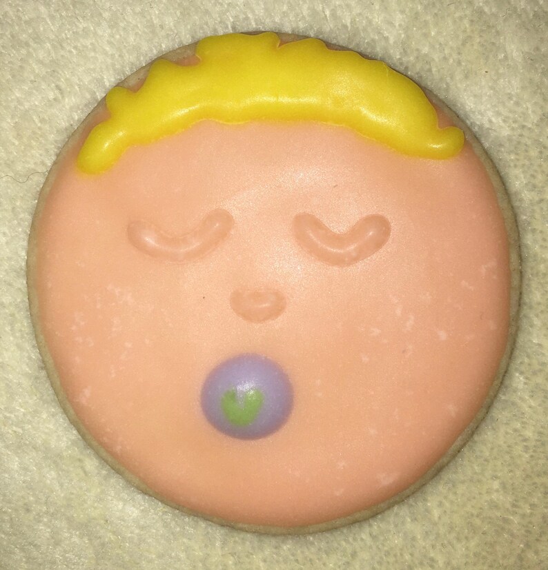 Sleeping Baby Decorated Cookies Baby Shower Cookies Etsy