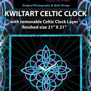 KwiltArt Celtic Clock Quilt Pattern Digital File Download image 1