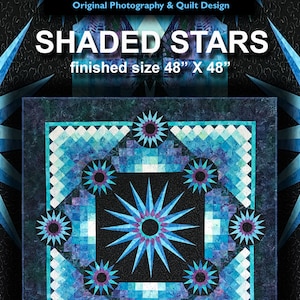 Shaded Stars Quilt Pattern Digital File Download image 1