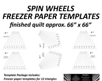 Spin Wheels Freezer Paper Template Package for 66 inch quilt