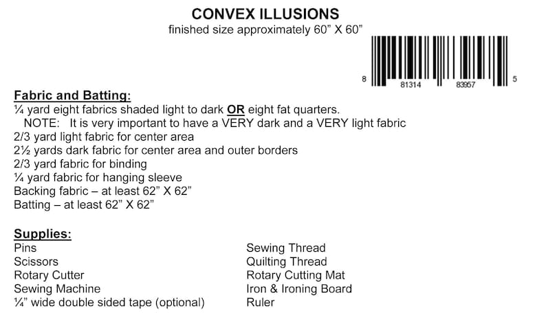 Convex Illusions Quilt Pattern - Etsy