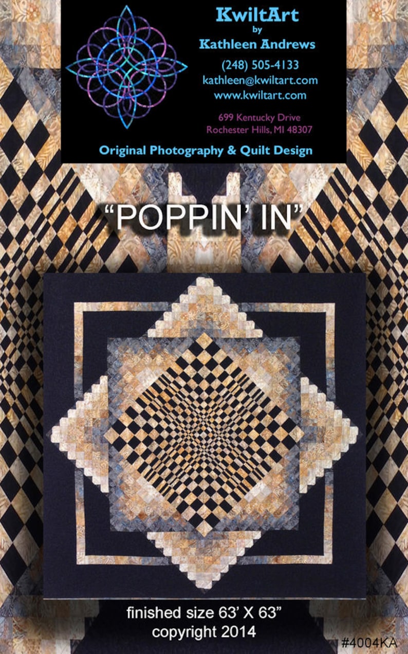 Convex Illusions and Poppin In Quilt Kit-Marine Blues