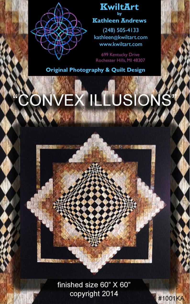 Convex Illusions and Poppin In Quilt Kit-Marine Blues