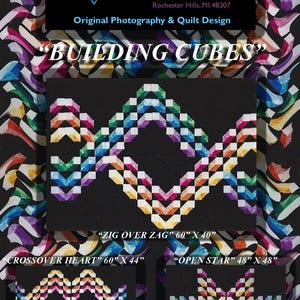 Building Cubes Quilt Pattern Digital File Download