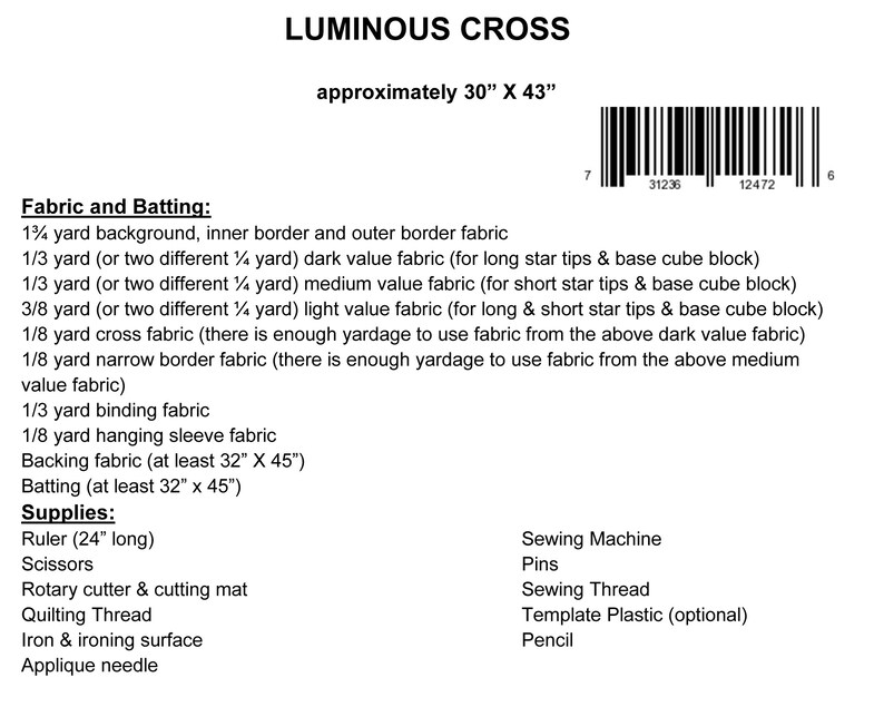 Luminous Cross Quilt Pattern - Etsy