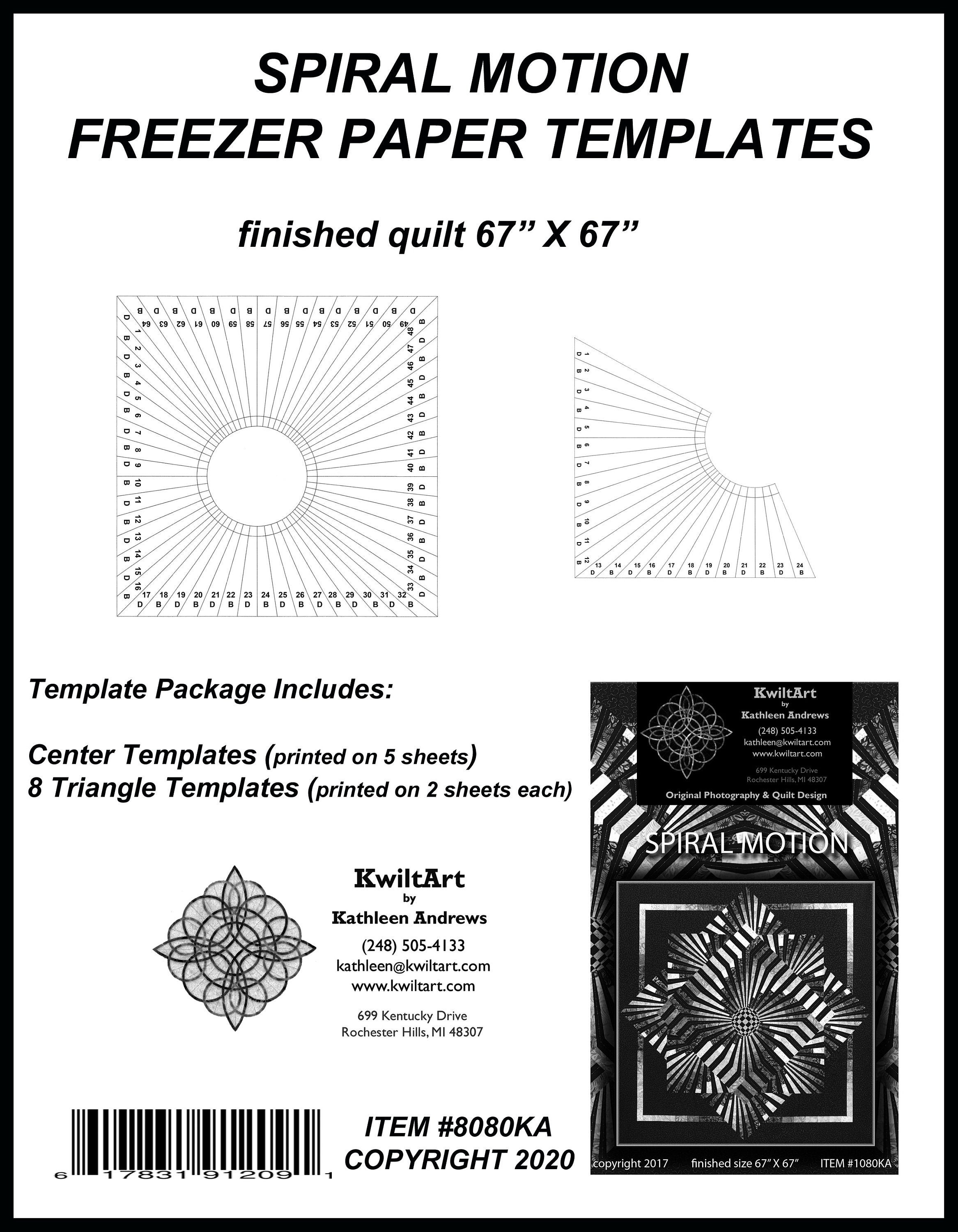 Spiral Motion Freezer Paper Template Package 
