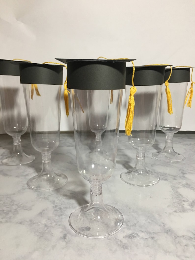 Graduation Party Decoration Champagne Toppers 12 ct image 1