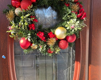 Red & Gold Christmas Wreath