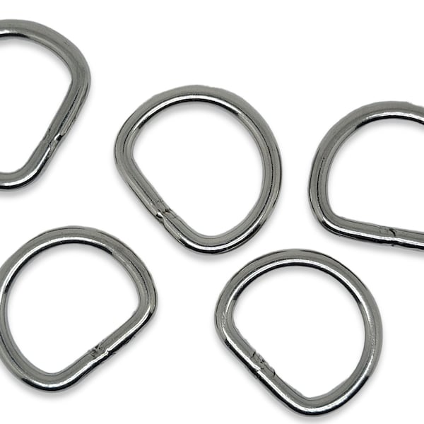 1-Inch Nickel-Plated D-Rings  |  Heavy Duty, Welded D-Rings  |  Great for Leads, Leashes, and other Strap Attachments