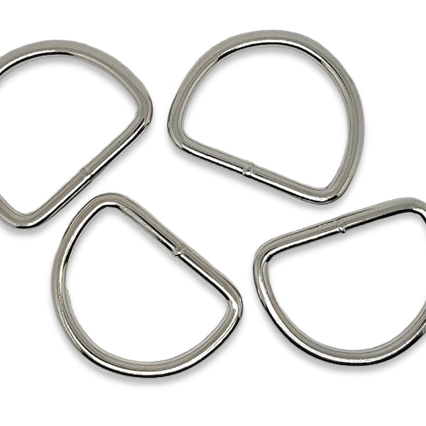 2-Inch Nickel-Plated D-Rings  |  5.5 mm Heavy Duty, Welded D-Rings  |  Great for Leads, Leashes, and other Strap Attachments