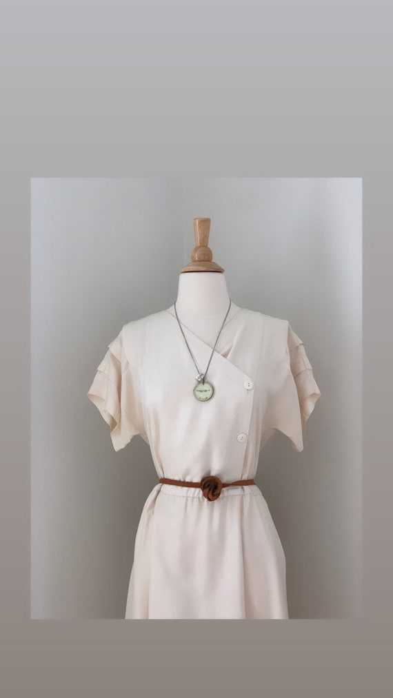 Vintage 50s Cream Silk Dress
