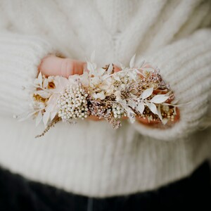 AYLA comb Soft pink-peach/beige/ivory tones with preserved plants and flowers / Bridal piece boho wedding / Bride bridesmaids hair vine image 3