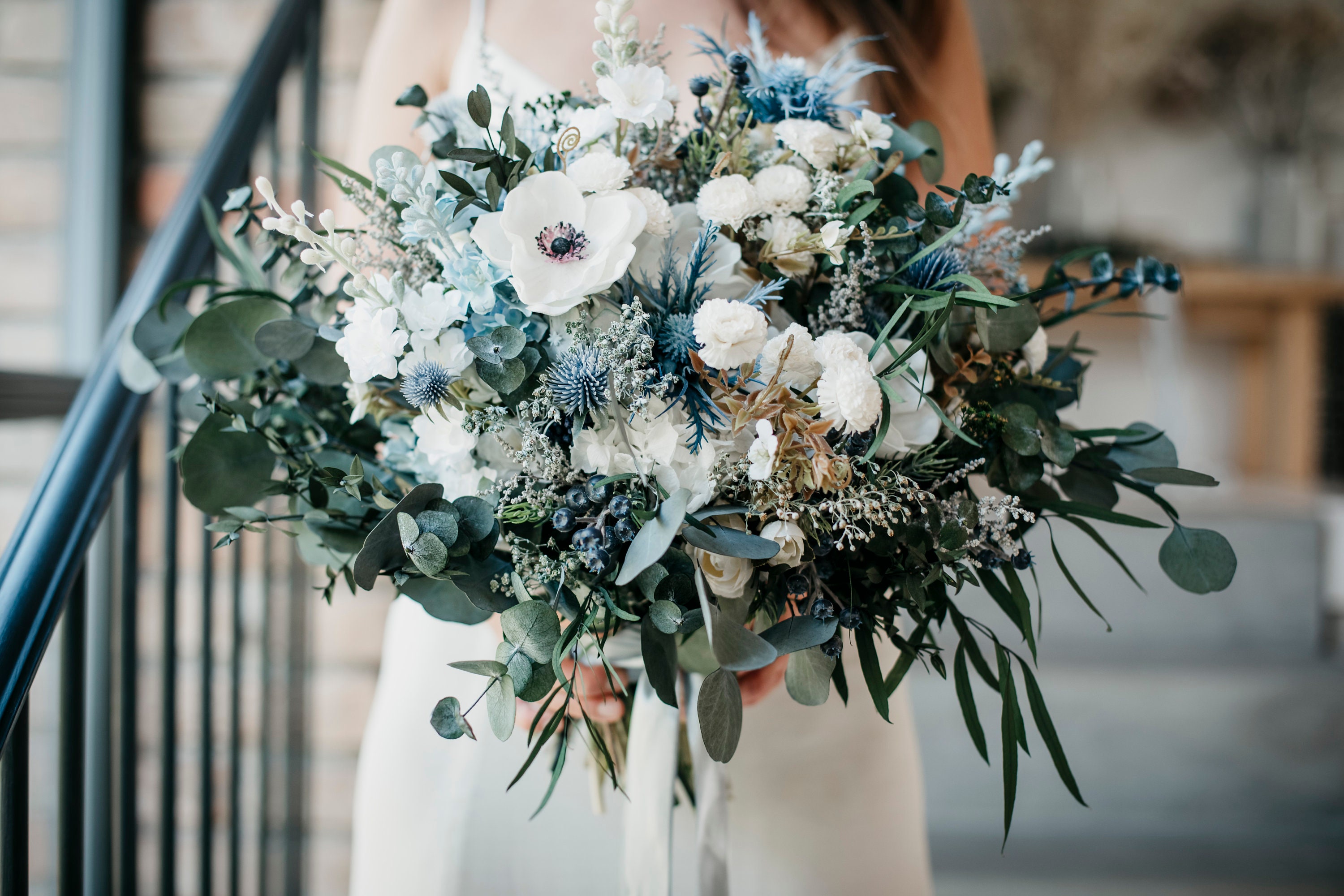 Planting Flowers】Starry Blue Immortal Dry Bridal Bouquet Proposal