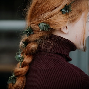 EUCALYPTUS pin | Minimal greenery preserved flowers pin / Bridal hair piece accessory for boho wedding / Bride hair pin / Floral hair piece