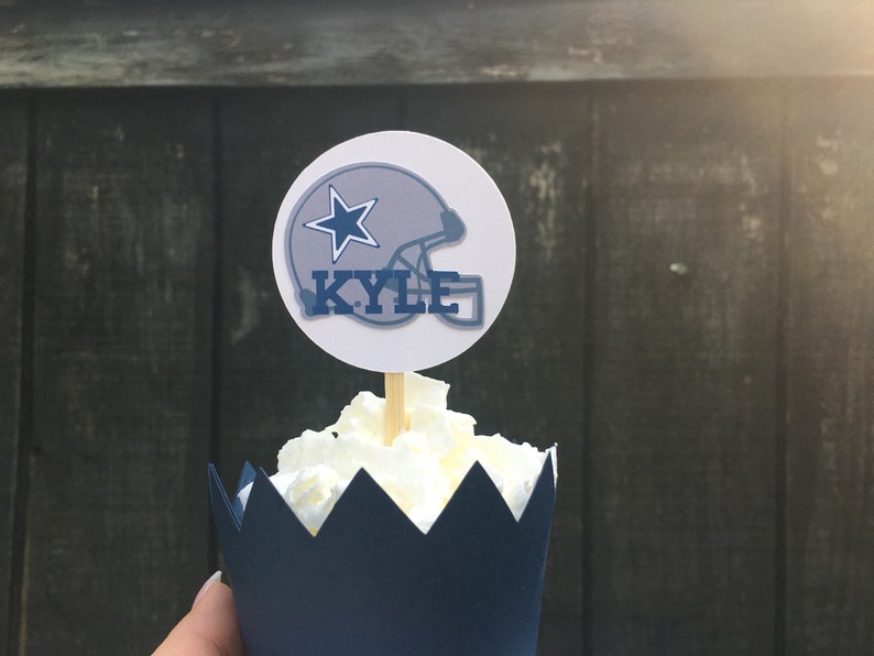 Dallas Cowboys Cupcake Toppers 12 Piece Set Cowboys Toppers Etsy