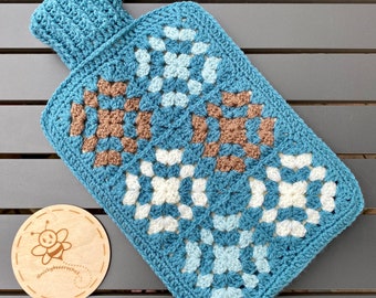 A Crocheted Hot Water Bottle Cover