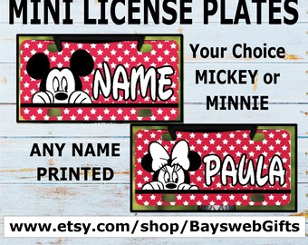 PINK MINNIE MOUSE MINI LICENSE PLATE Any Name Personalized Kids Bicycles Wagons