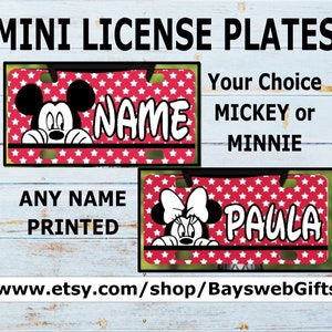 MICKEY or MINNIE Mini License Plate Personalized Custom Bike Tag for Wagons Tricycles Scooters ATV&#39;s 4 Wheelers Motorcycles Bike Accessories