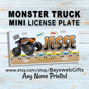 MONSTER DOG Truck Mini License Plate Personalized Custom Bike Tag Wagons Tricycles Scooters ATV&#39;s 4 Wheelers Motorcycles Bike Accessories