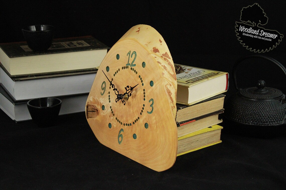 Unique Table Clock Wood Clock Epoxy Clock Custom Clock Etsy
