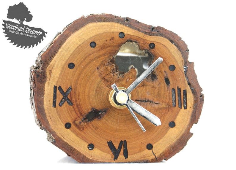 Wooden Clock Wood Slice Bedside Image 0