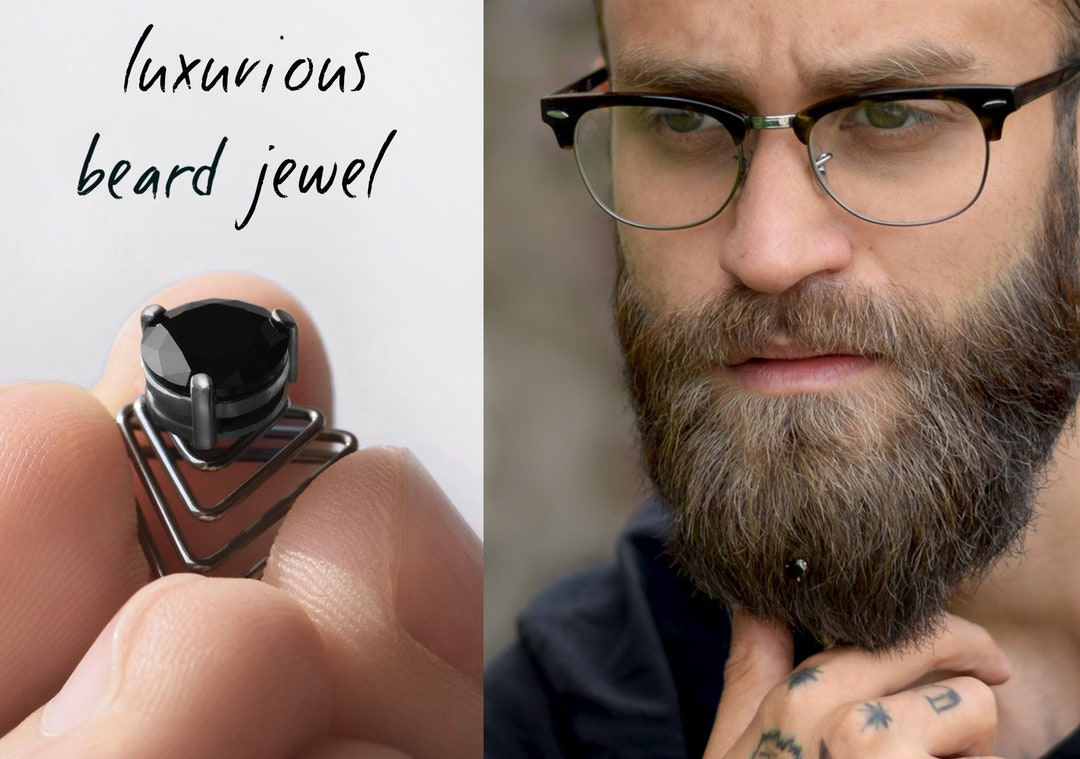 Luxurious Black Diamond Beard Jewellery in Silver Finish is a Etsy
