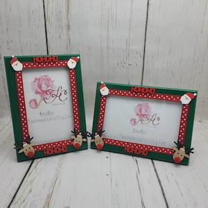 Santa and Reindeer Christmas Frame