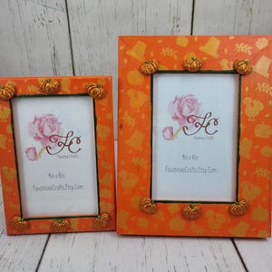 Glitter Pumpkin Thanksgiving Photo Frame